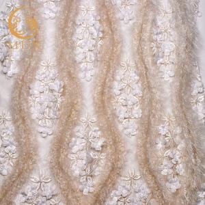 Quality Haute Sequined Couture Lace Fabric Luxury Flower Embroidered wholesale