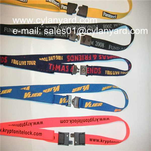 polyester lanyard with breakaway release buckle