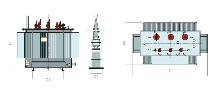 S11 Series Oil Immersed Type Transformer 7500kva / 35kv Low Impedance
