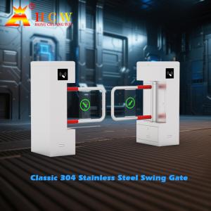 Quality HCW RFID/IC Entrance Waist Height Turnstile Fingerprint Swing Barrier Gate Entrance wholesale