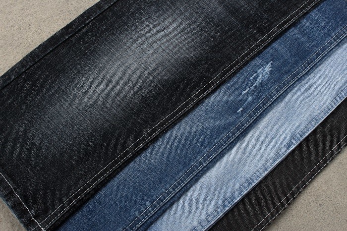 GOTS 12.8Oz Cotton Polyester Spandex Denim Fabric For Woman Man Jeans Stocklot