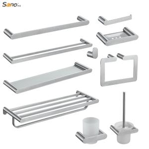Quality Modern Toilet Bathroom Accessories Set Satin Stainless Steel wholesale
