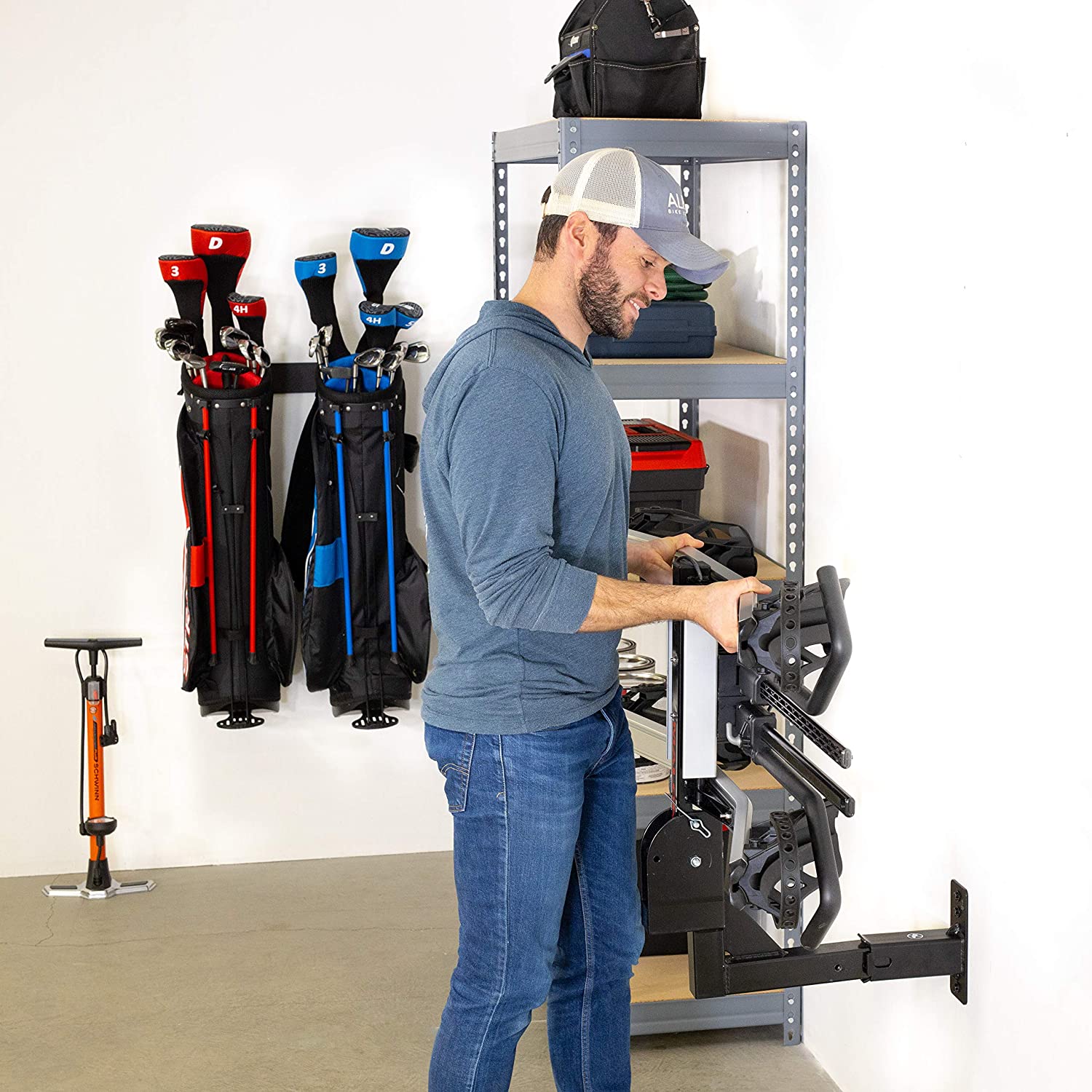 1.25 inch/2 inch Hitch Wall Mount Bike Rack Hitch Cargo Carrier for Plant Fiber Bikes