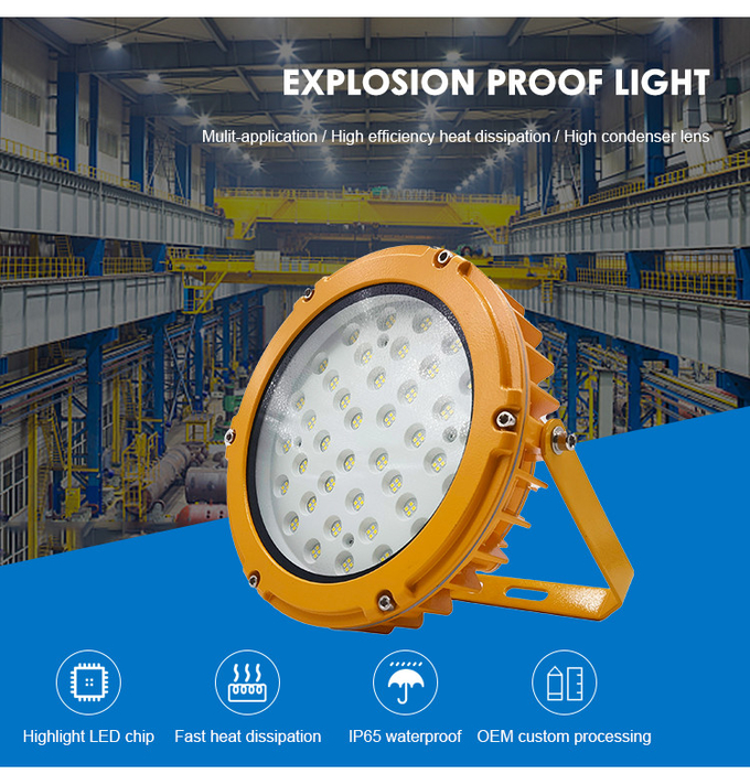 Hazardous Location Led Intrinsically Safe Work Lights Fixtures 85V-265V