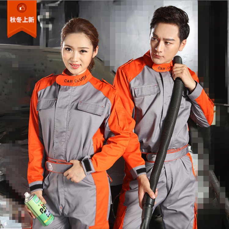 Overalls Long Suit Cotton Polyester Mechanic Uniforms Sets Of Labor Protection Clothes