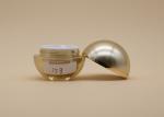 Ball Shape Cosmetic Cream Containers , Gold Circle Empty Makeup jars