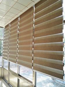 Quality 90% Shading Zebra Blinds With Blackout Linen Yarn Composition wholesale