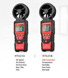 Quality 3x1.5V AAA Batteries Handheld Digital Anemometer , 60 Degree Digital Wind Meter wholesale