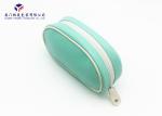 Light Green Color Leather Make Up Bag , Zip Around Cosmetic Bag For Ladies