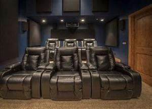 Quality Row Light Home Theater Leather Movie Chairs Vestee Surface wholesale