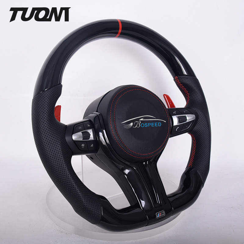 Complete Carbon Fiber Flat Bottom Steering Wheel For BMW F10 F30 F18 M2 M3 M4 M5 M6