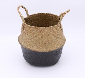 Quality Handicraft Natural Seagrass Storage Basket With Handle ECO Friendly Kids Toy Clothes Baskets Storage Home Decoractions wholesale
