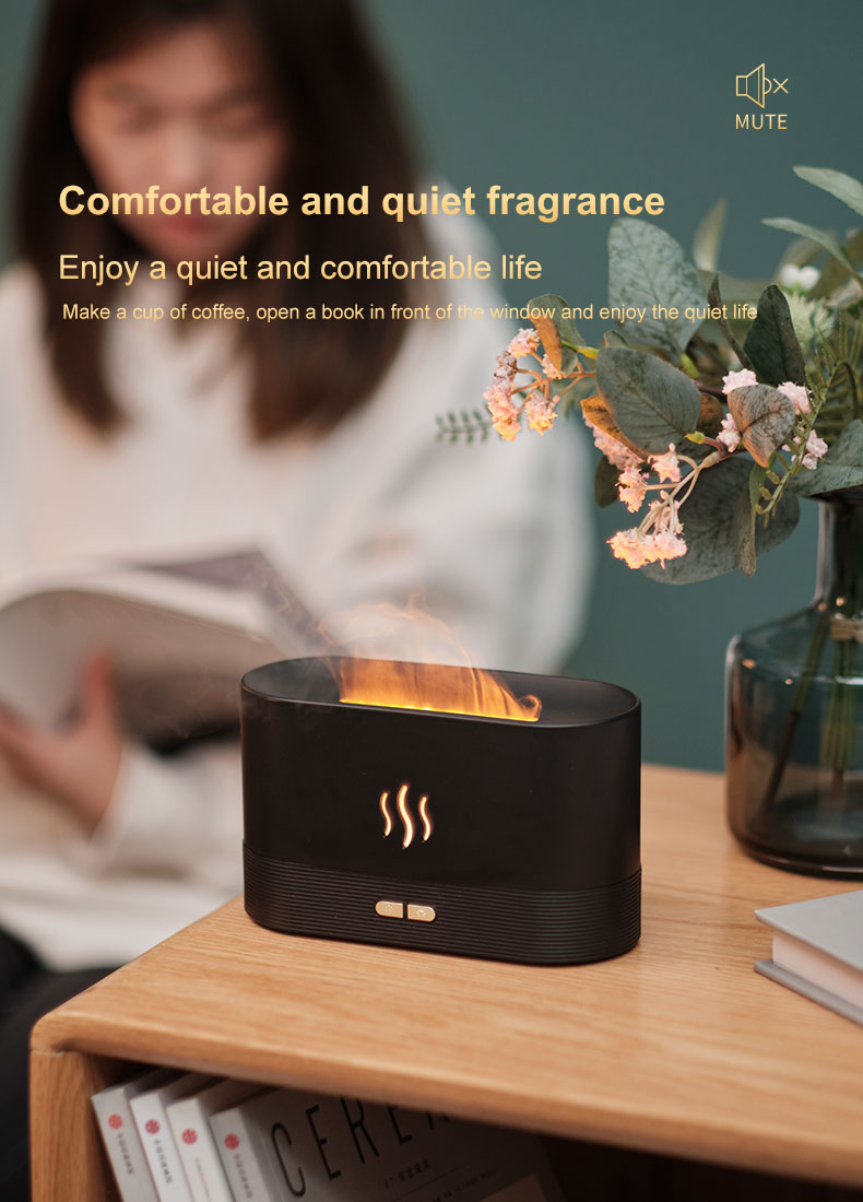 Homefish 2022 Newest Fire Diffuser Ultrasonic 180ml Oil Diffus Essenti Oil Aroma Diffuser Humidifier Flam