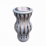 Curved Shape Outdoor Ashtray Stand , Surface Mounted Metal Cigarette Bin