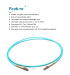 Aqua LSZH / PVC Jacket LC Multimode OM3 Simplex Fiber Optic Data Cable