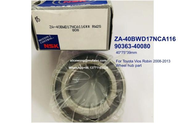 ZA-40BWD17NCA116 40BWD17 90363-40080 Toyota Vios Robin 2008-2013 wheel hub