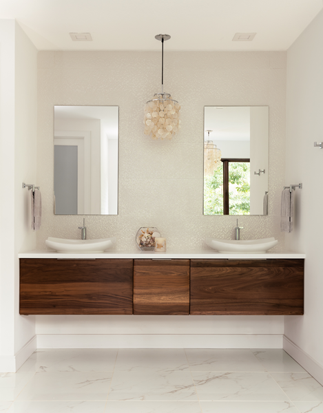 Customized Combined Mirror Bathroom Vanity with Single Wall Hanging Cabinet Width 38-46