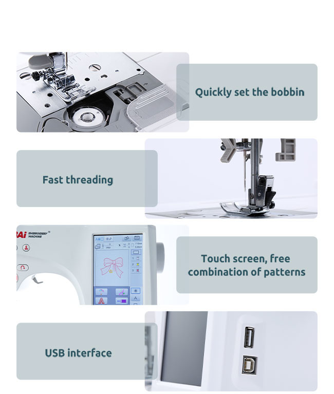 BAI Portable Household Embroidery Machine Multifunctional