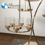 Iron Metal Hanging Candelabra Centerpiece Gold Metal Flower Stand 120cm