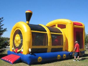 Quality Hot Sale Inflatable Amusement Park, Inflatable Yellow Train Tunnel wholesale