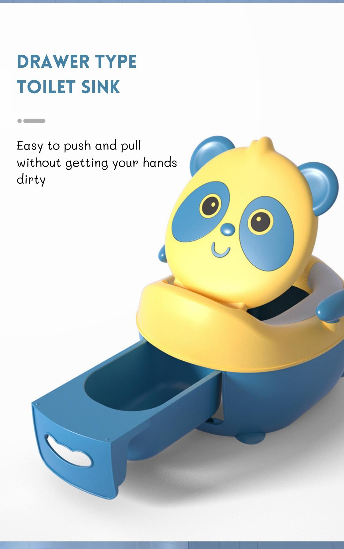 Blue Panda Cartoon Baby Training Potty with Custom Logo EN71 Certified