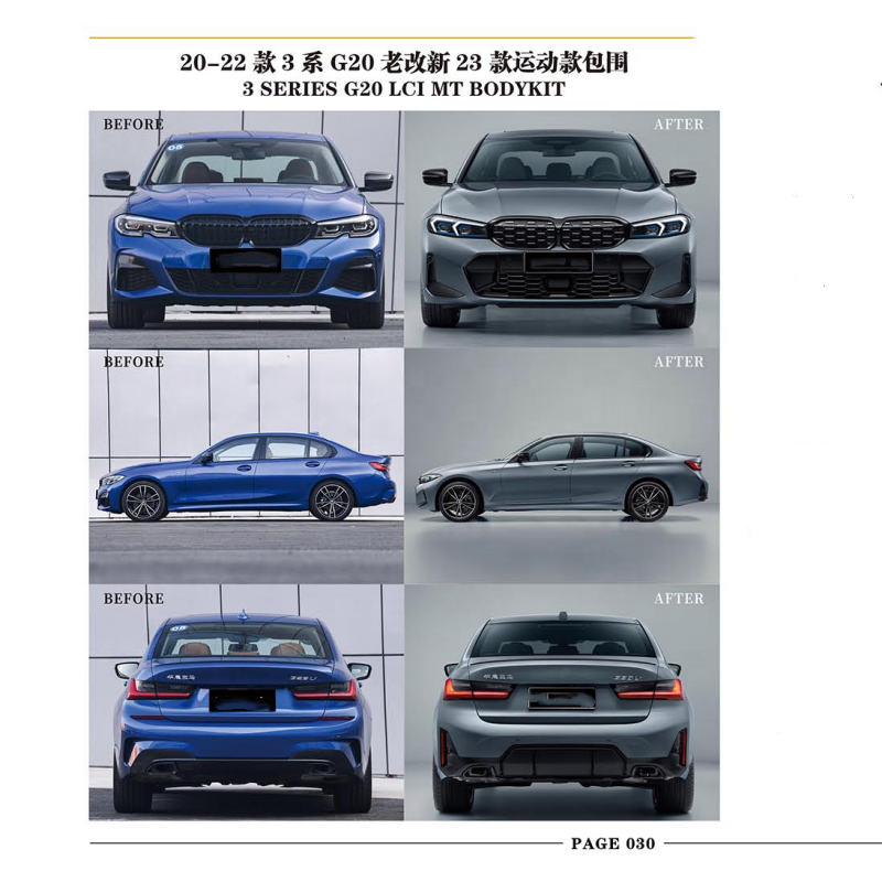 2020- BMW 3 Series G20 Upgrade G20LCI MT LED Headlights And Bumper With Body Kit