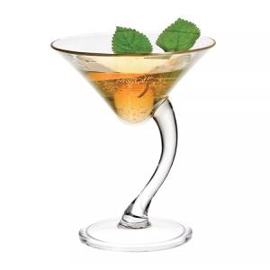 Quality Curved Stem Plastic Martini Glasses Bacardi Polycarbonate Cocktail Glasses wholesale