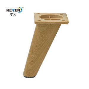 Quality KR-P0334W1 152mm Angle Replacement Plastic Couch Legs Chair Extenders Wood Color wholesale