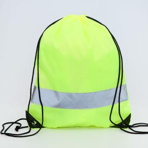 Quality Reflective Strip 210D Polyester Drawstring Packaging Bags wholesale