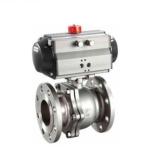 Stainless Steel Flange End Vacuum Ball Valve With Pneumatic Actuator DIN