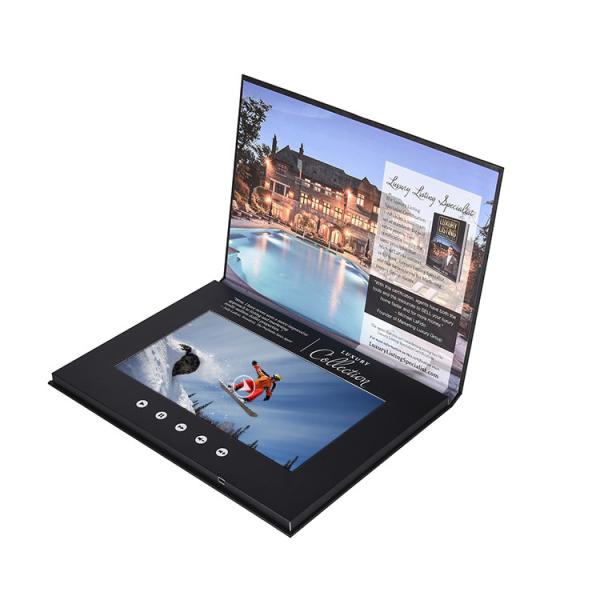 Hard cover video flyer marketing 10 inch LCD video book for event invitation