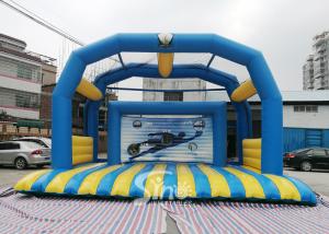 Quality Kids N Adults Inflatable Sports Games Football Goal Shoot With Big Jumping Pad For Interactive Games wholesale