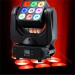 LED 9 x 10W For Theatre 4in1 RGBW Matrix Moving Head Wash Light Black Case LED