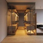 16mm Glass Door Wardrobes 18mm Aluminium Sliding Wardrobe