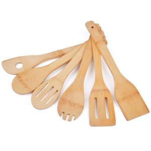 Quality Antibacterial Bamboo Kitchen Supplies Cooking Spatulas Set 6 Pieces For Home wholesale