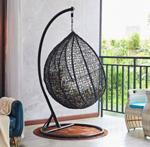 Quality Indoor and outdoor Rattan lazy hanging basket wicker chair balcony leisure cradle chair wholesale