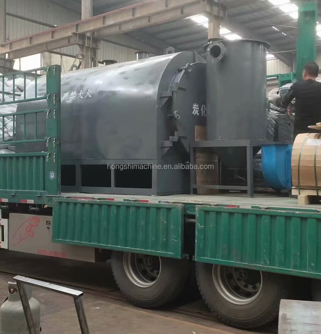 Horizontal Wood Log Carbonization Stove , Bamboo Charcoal Carbonizer Furnace Oven