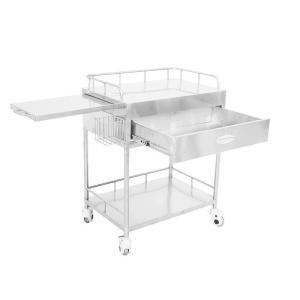 Quality Compact 3 Tier Stainless Medical Trolley Corrosion Proof With Drawers wholesale