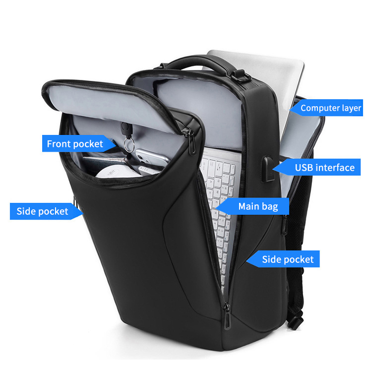 Factory wholesale usb waterpoof business custom logo backpack bag men laptop backpack