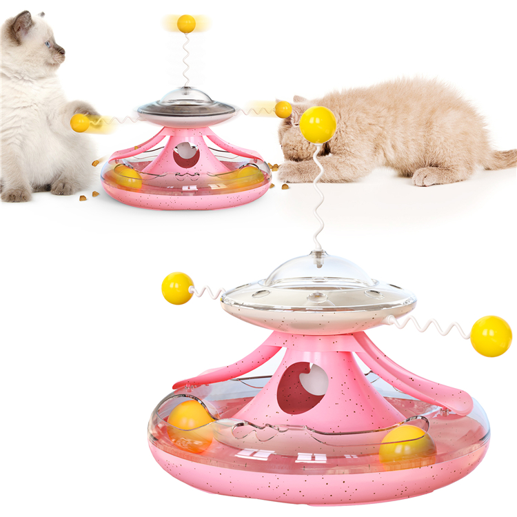 Wholesale Cat Turntable Track Ball Windmill Leaking Food Cat Toy Funny Cat Stick