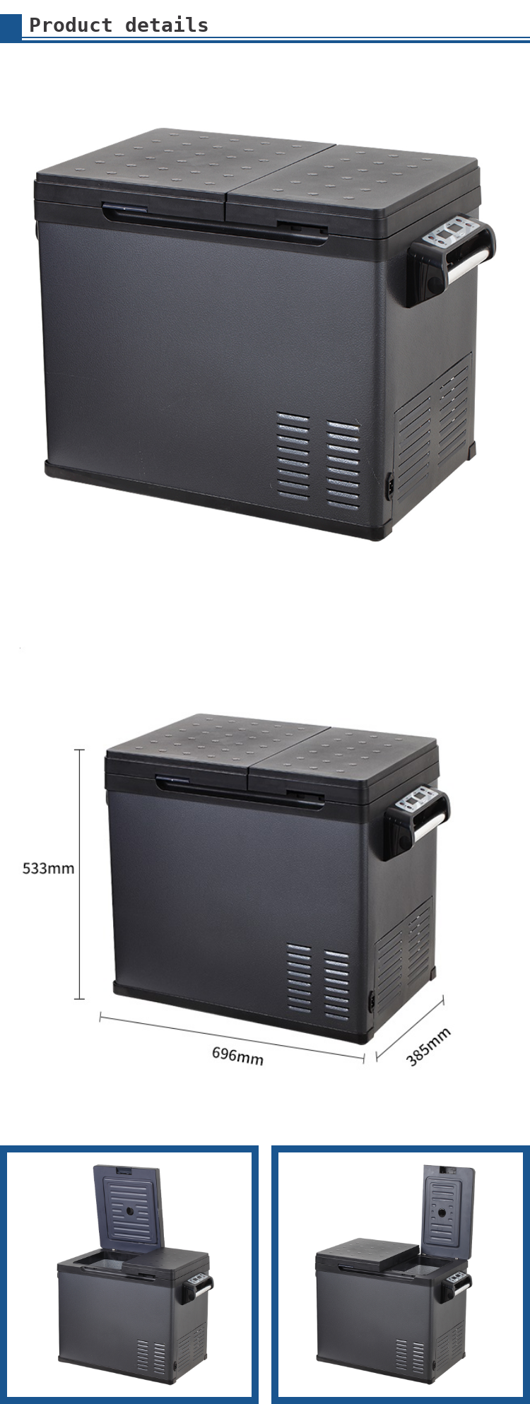 24L Portable Cooling Electric Car Cooler Box Refrigerator Fridge for 12V 220V AC DC