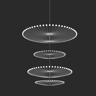 Duplex Building Ferris Wheel Large Chandelier Creative Industrial Ring Pendant Light(WH-AP-588)