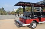 Red Electric Sightseeing Cart For 14 Passengers CE Certificate / Mini Golf Buggy