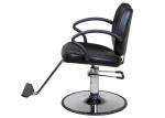 WT-3230 Black Professional Hair Styling Chair Round Chrome Base Rubber armrest