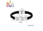 13g Plait Grain Braided Leather Bracelet Engraved