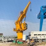 25T20M stiff boom pedestal crane for ship on deck or offshore cargos goods