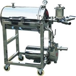 Quality Moveable Sanitary SS304 Diatomite Wine Beer Filter Housing with Centrifugal Pump Silvery wholesale