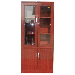 Quality Wooden Grain Thermal Transferred Swing Door Steel Filing Cabinet Knock Down Metal Stationery Cupboard wholesale