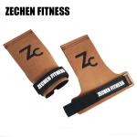 Crossfit Palm Gymnastics Hand Grip Brown Fingerless Shape Microfiber Leather
