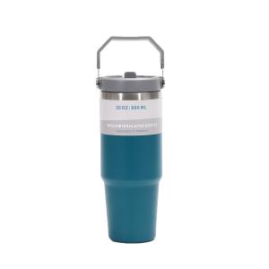 Quality 304 Stainless Steel Vacuum Insulated Car Straw Cup 30oz Green wholesale